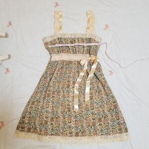 Japanese brand babydoll floral ribbon dress